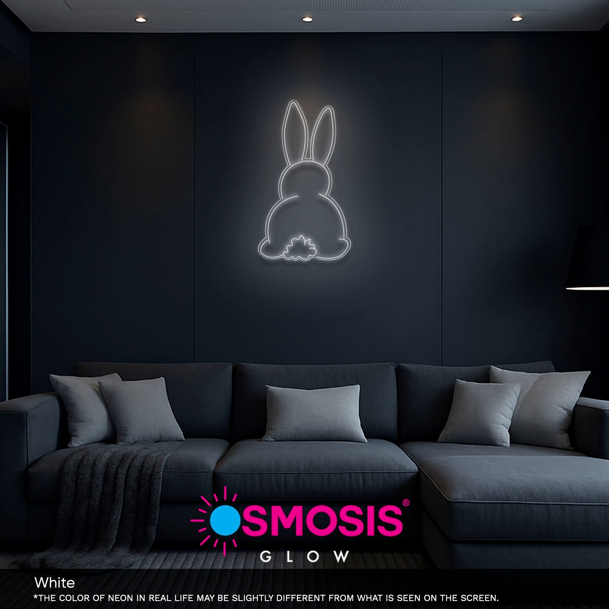 Back of Rabbit neon sign