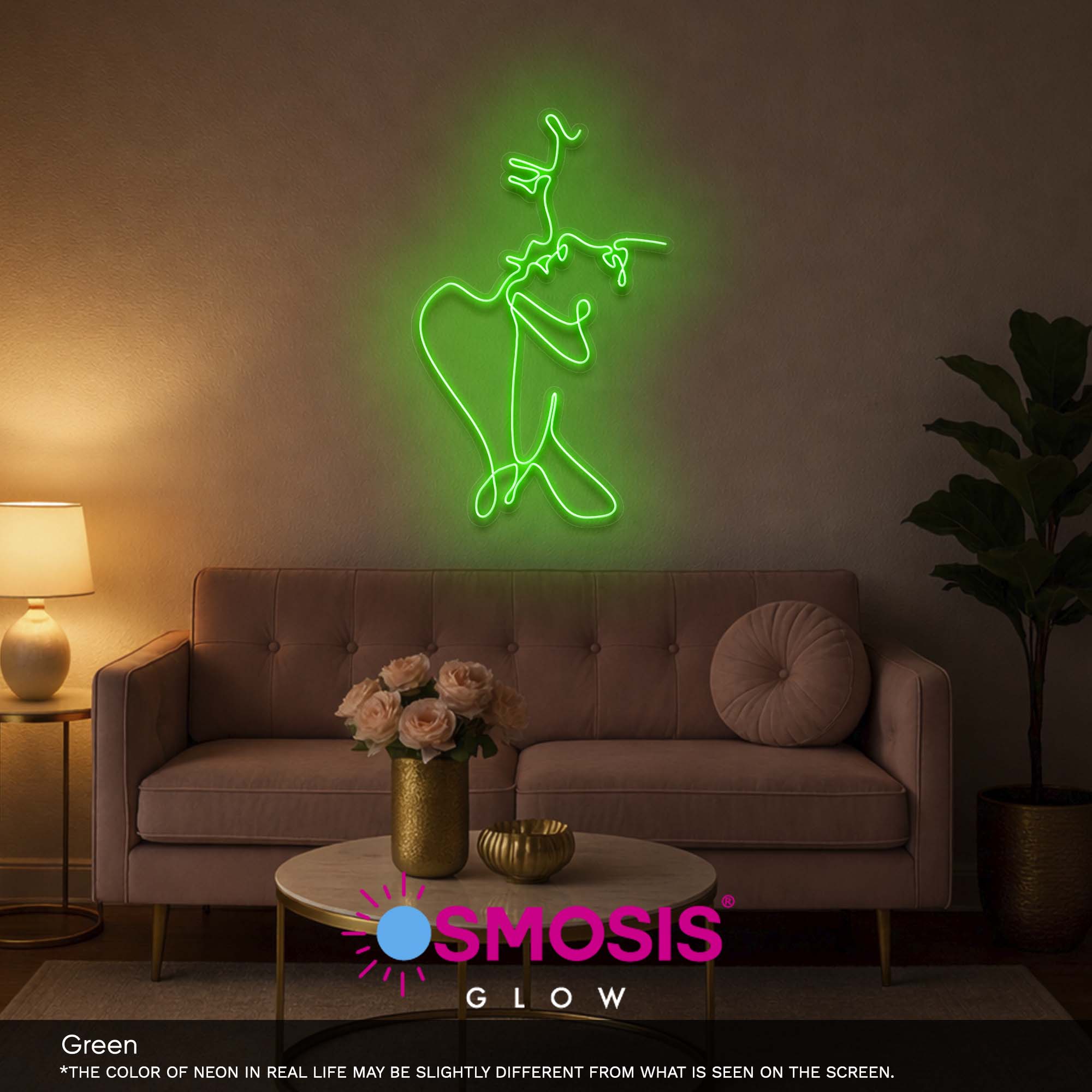 Couple kissing line art led neon sign