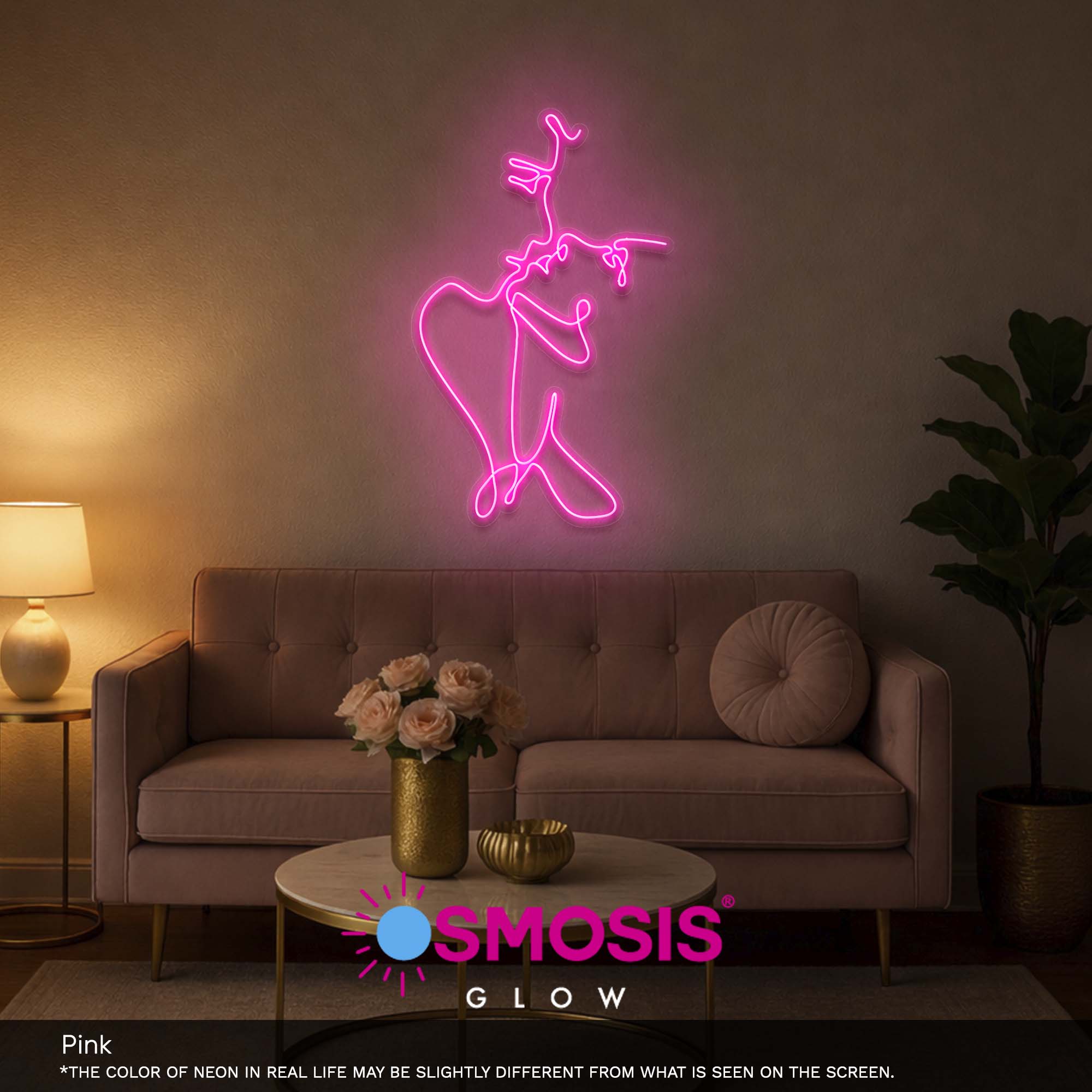 Couple kissing line art led neon sign