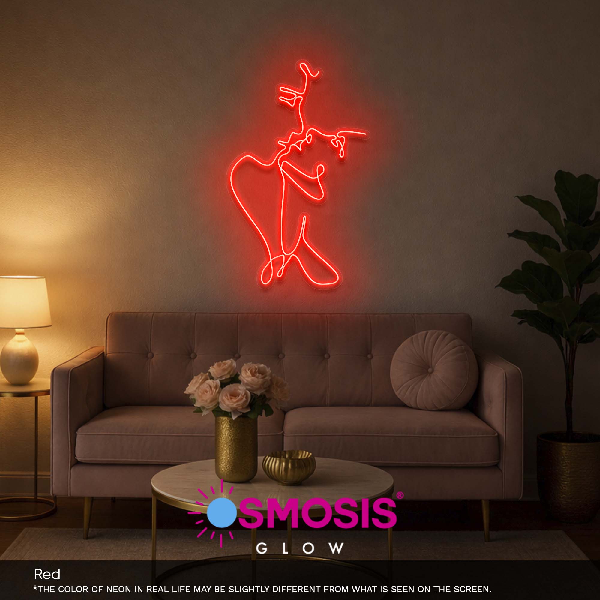 Couple kissing line art led neon sign