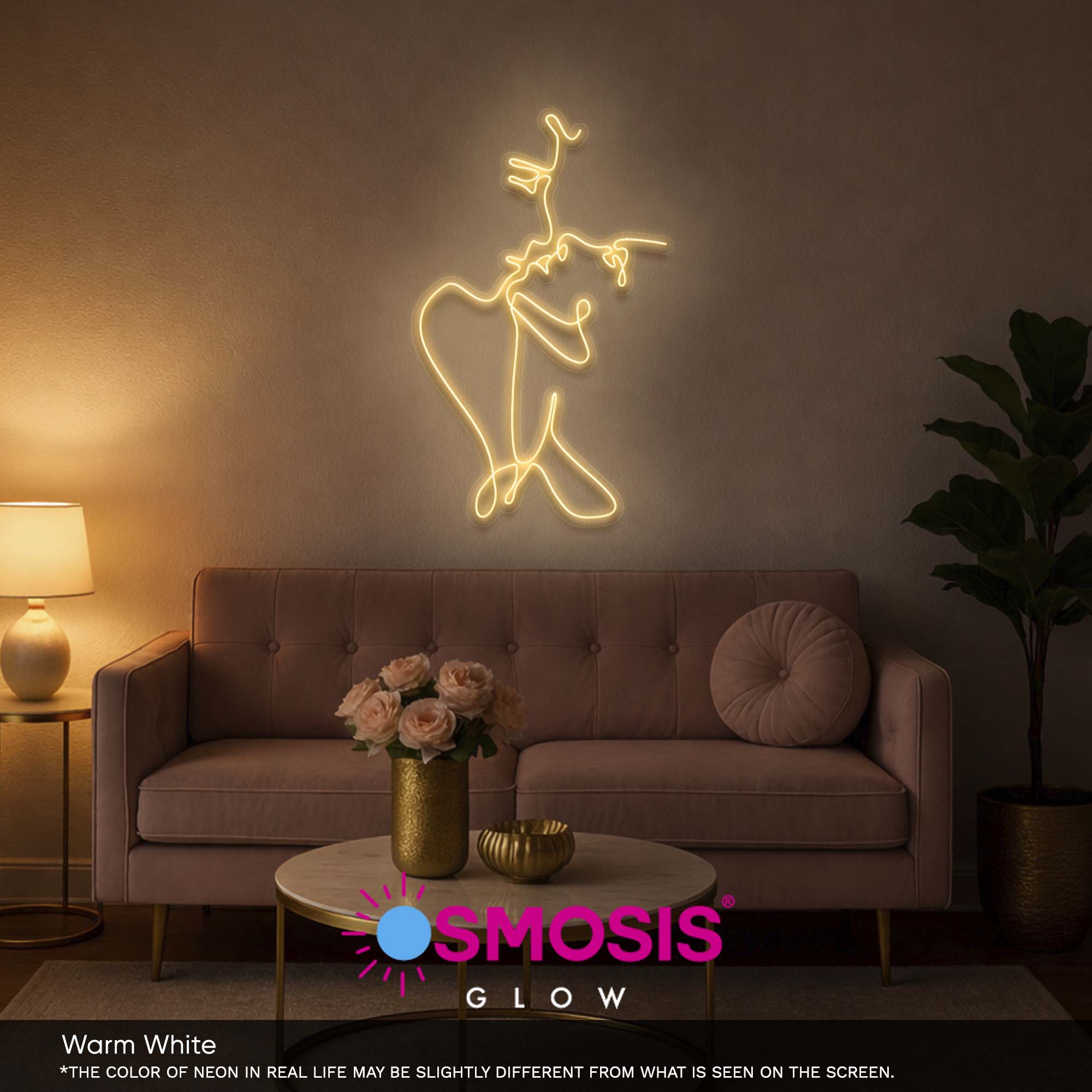 Couple kissing line art led neon sign