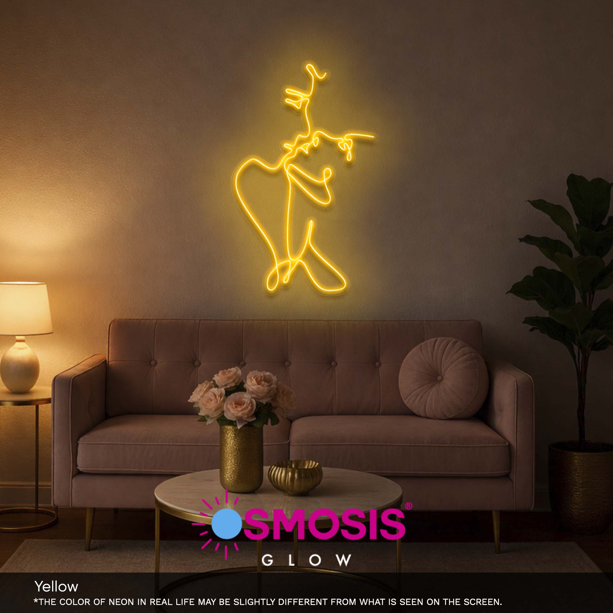 Couple kissing line art led neon sign