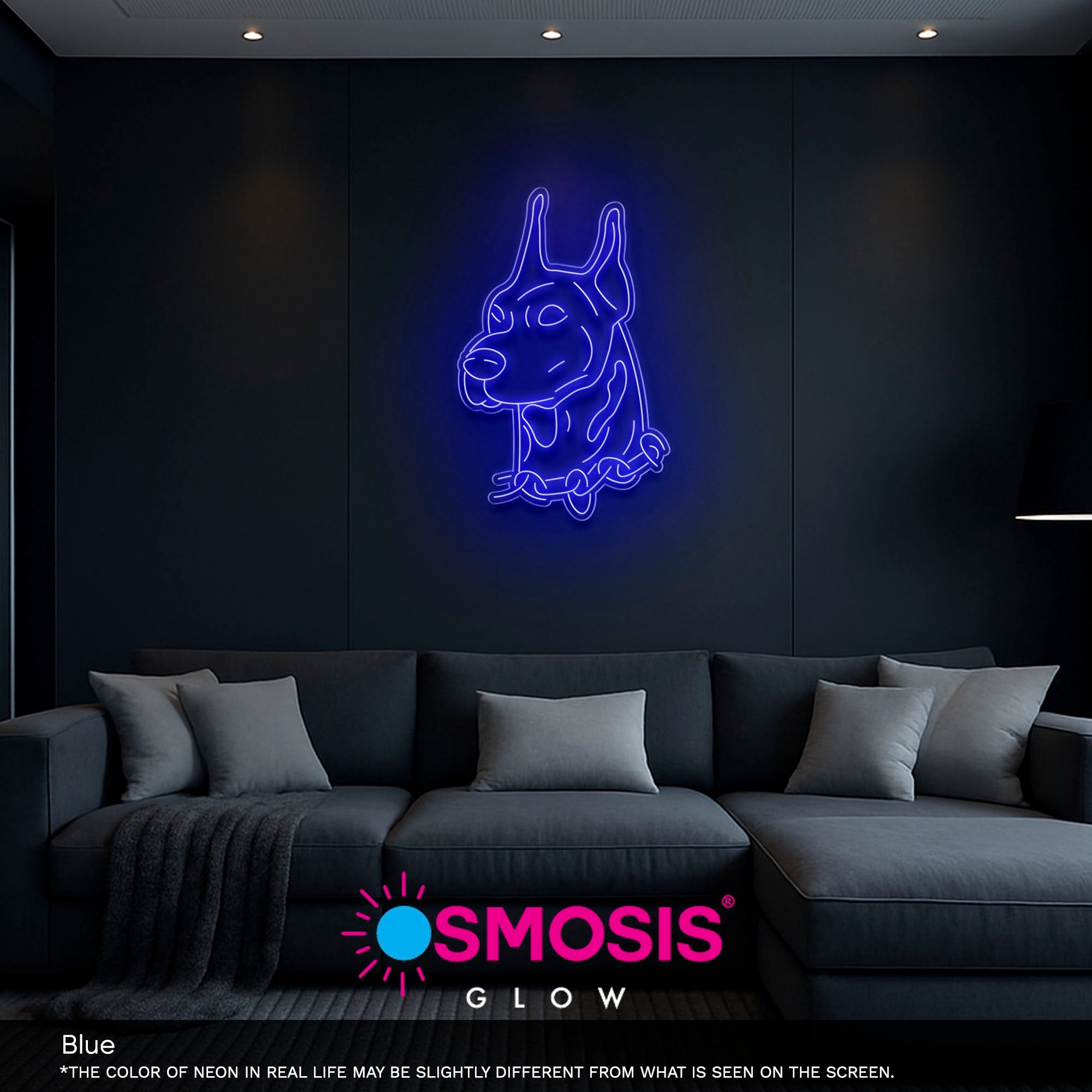 Doberman Line Art neon sign