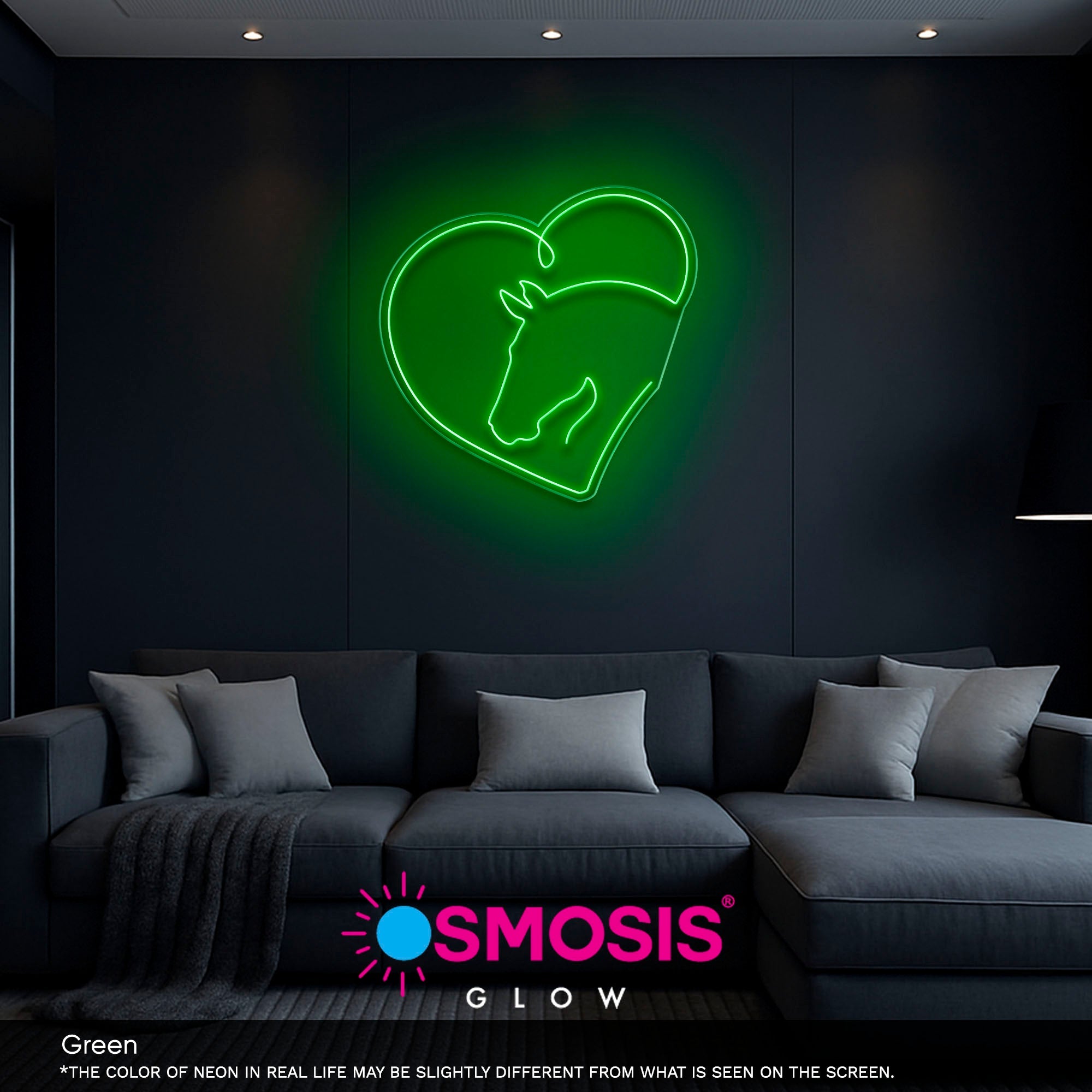 Horse heart SIllhouette neon sign