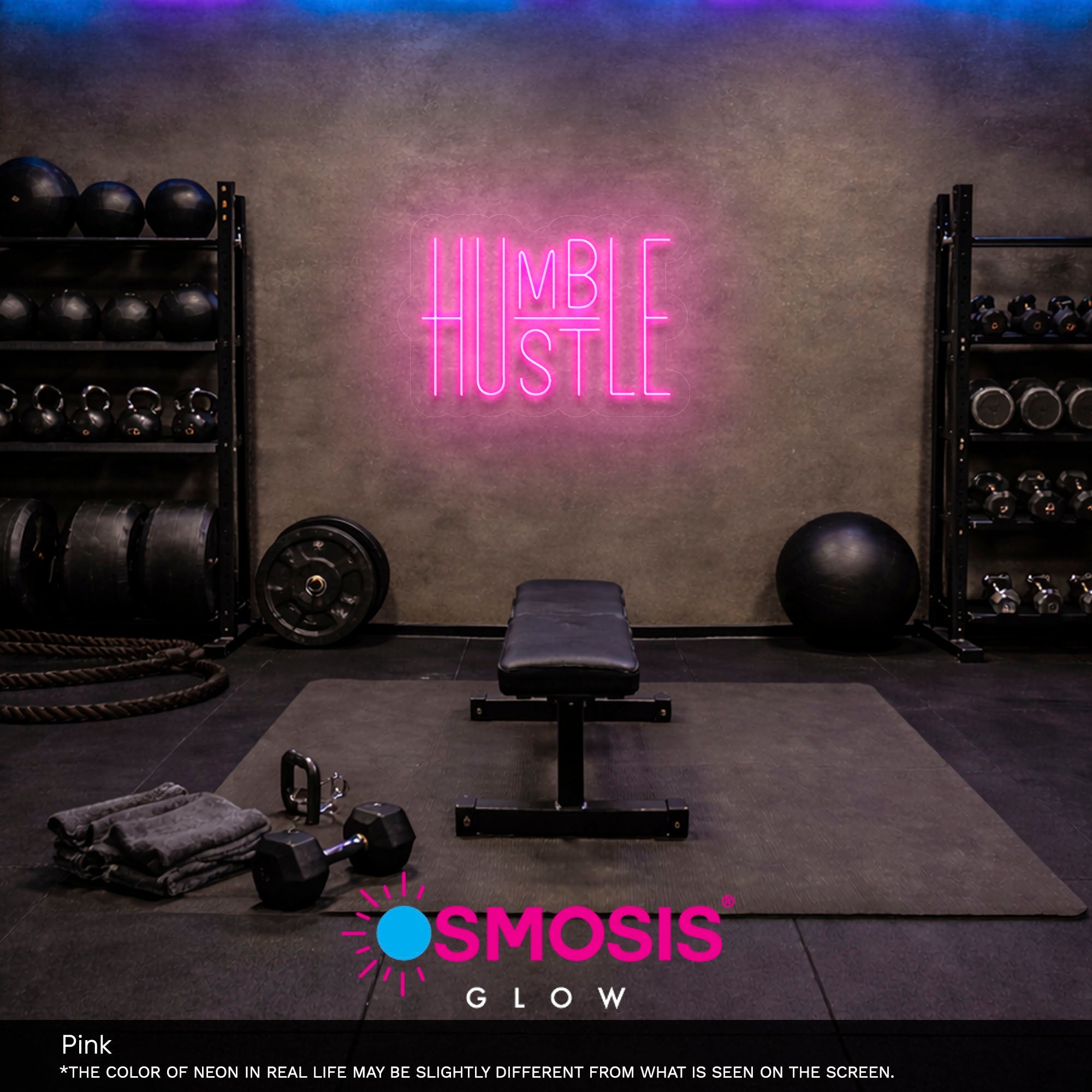 Humble Hustle neon sign