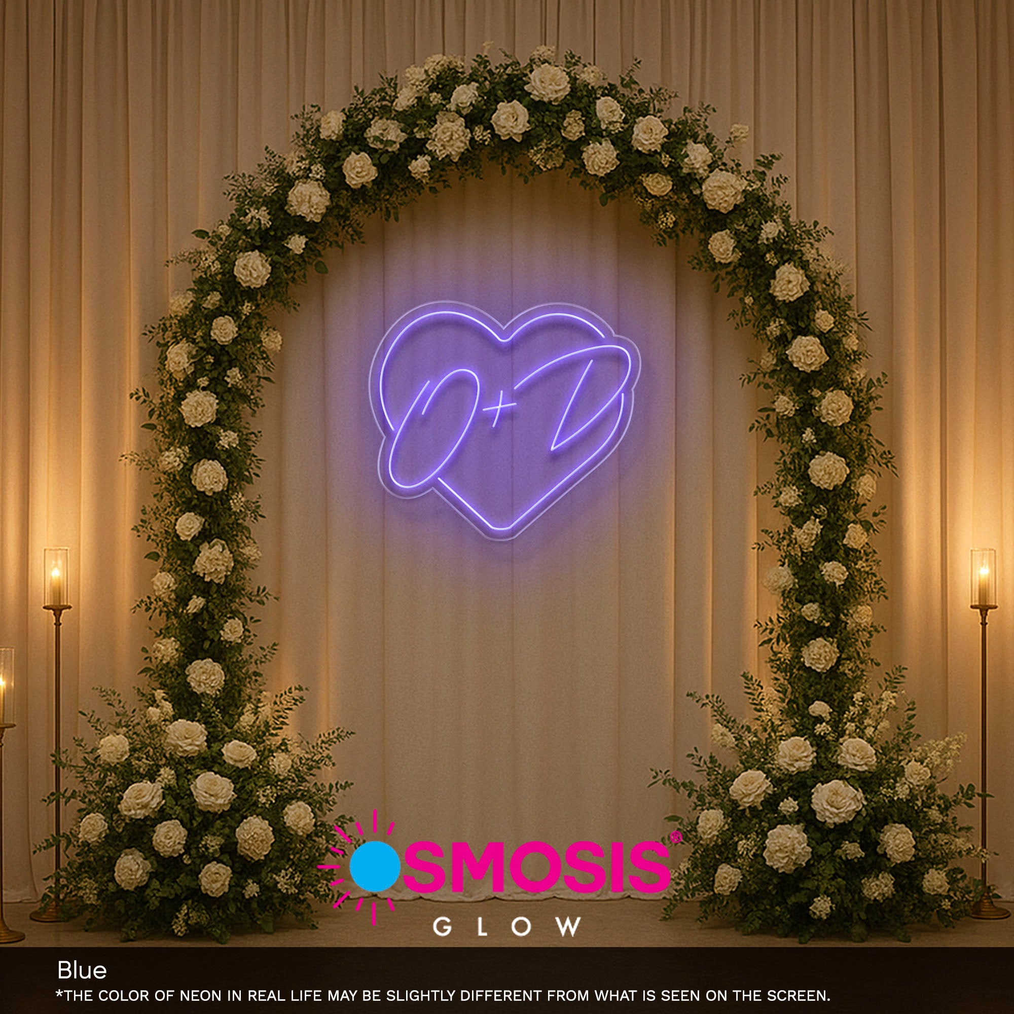 Initials In Heart Neon Sign