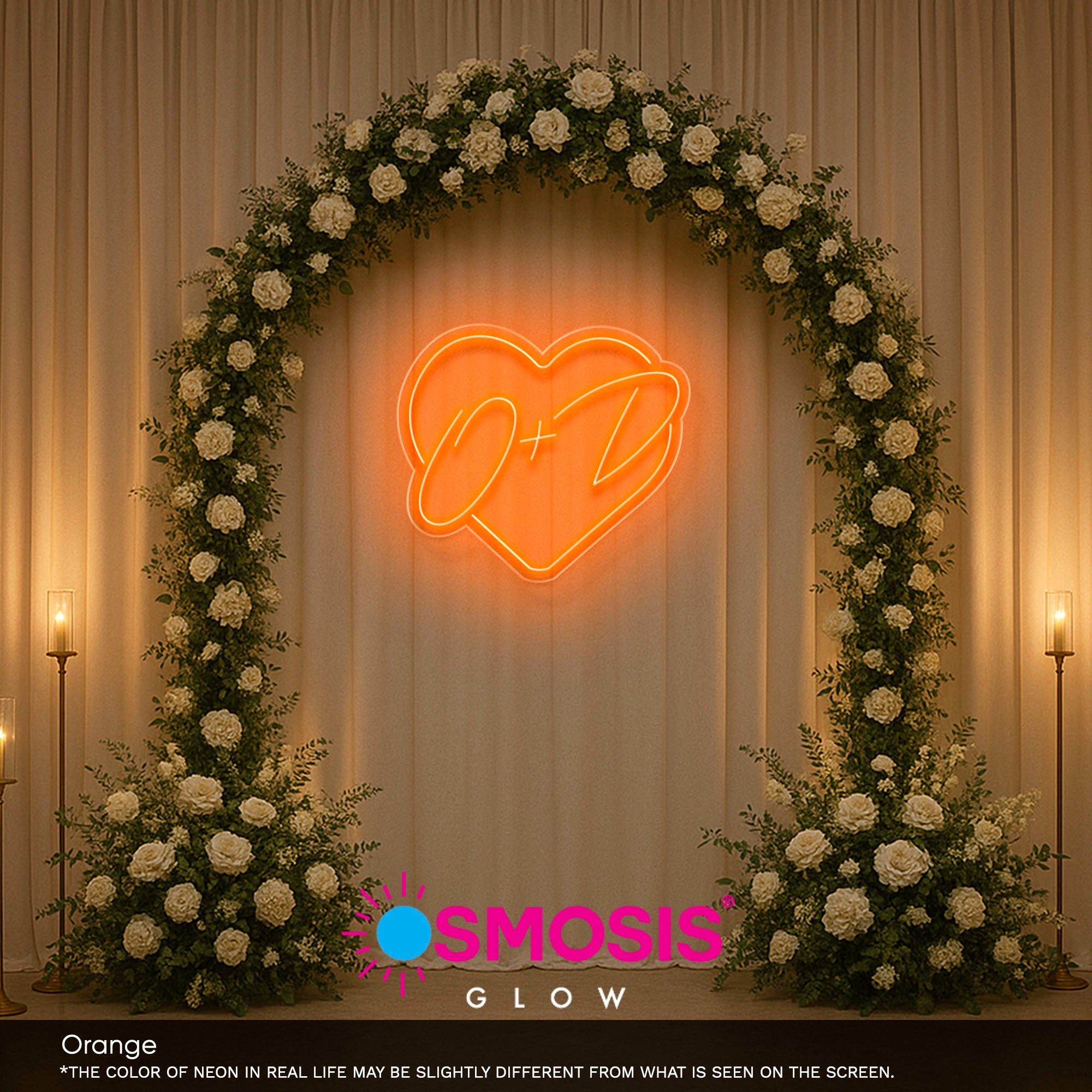 Initials In Heart Neon Sign