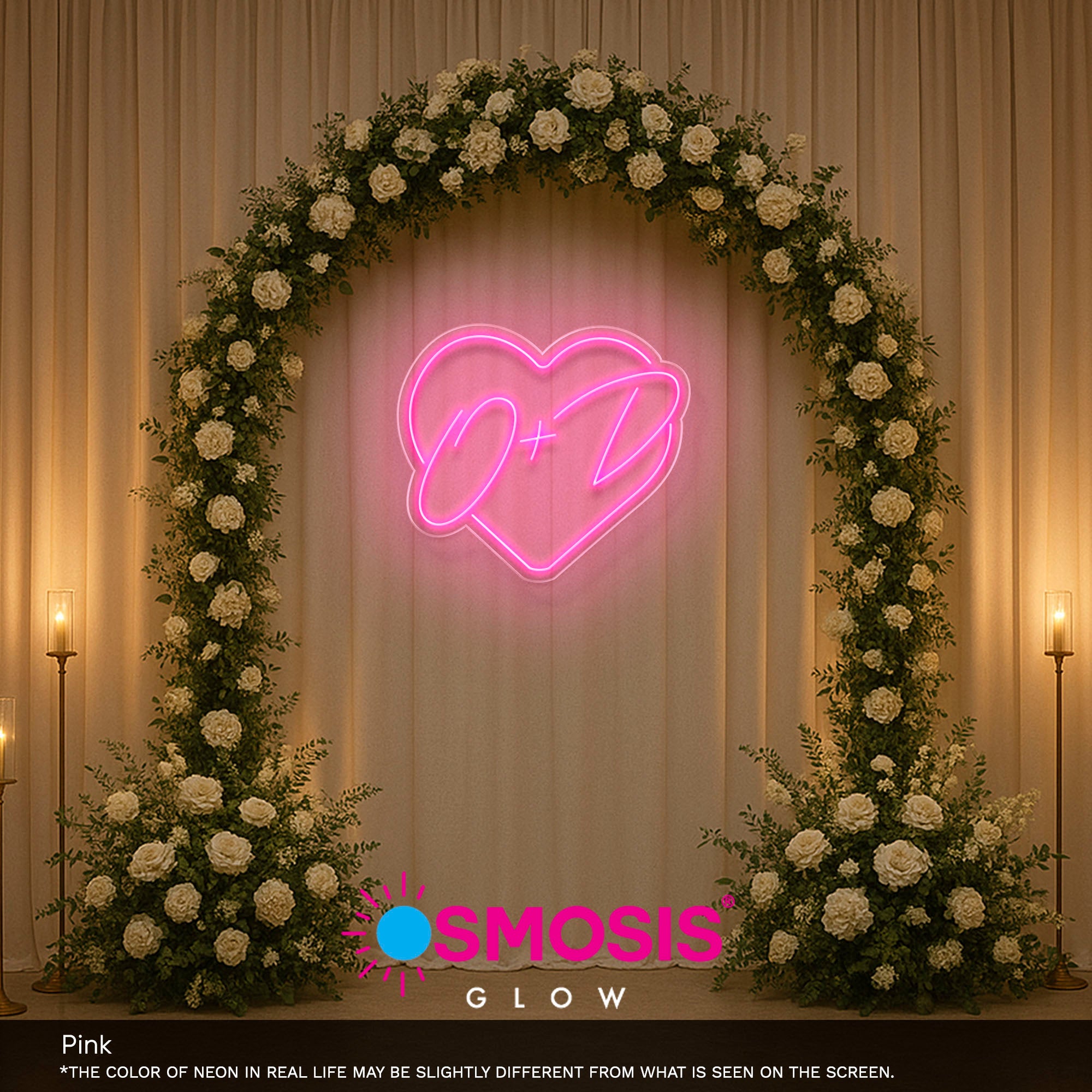 Initials In Heart Neon Sign