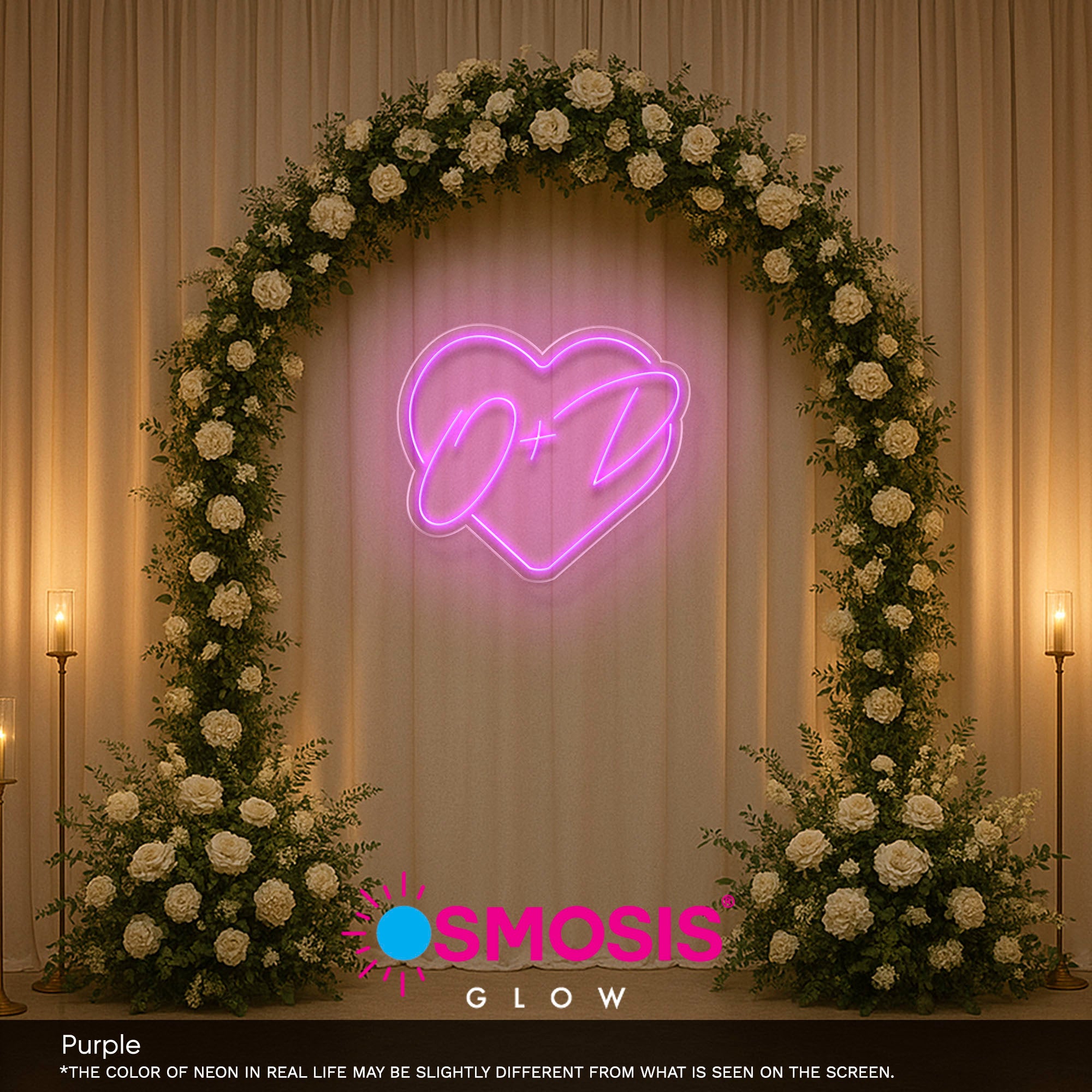 Initials In Heart Neon Sign