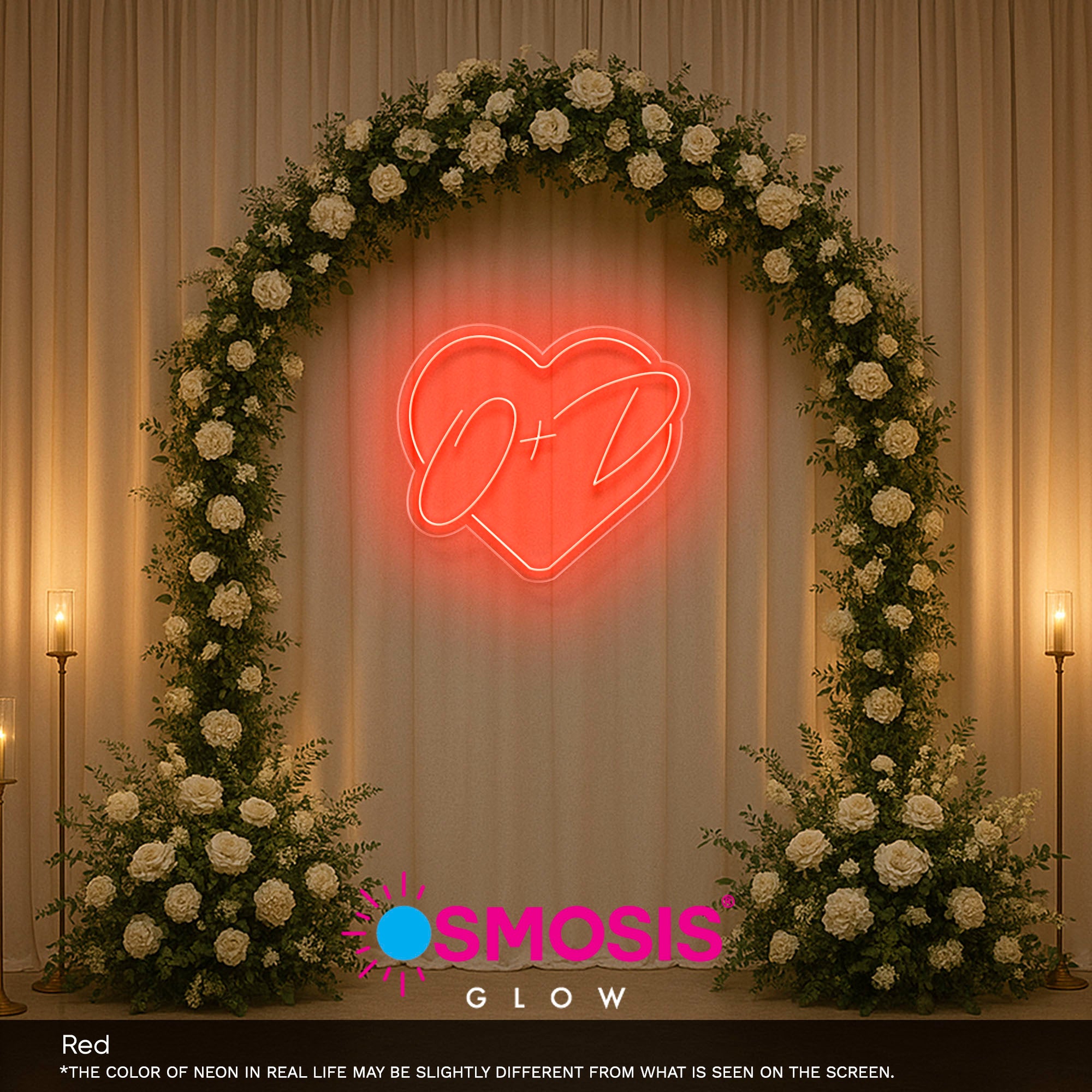 Initials In Heart Neon Sign