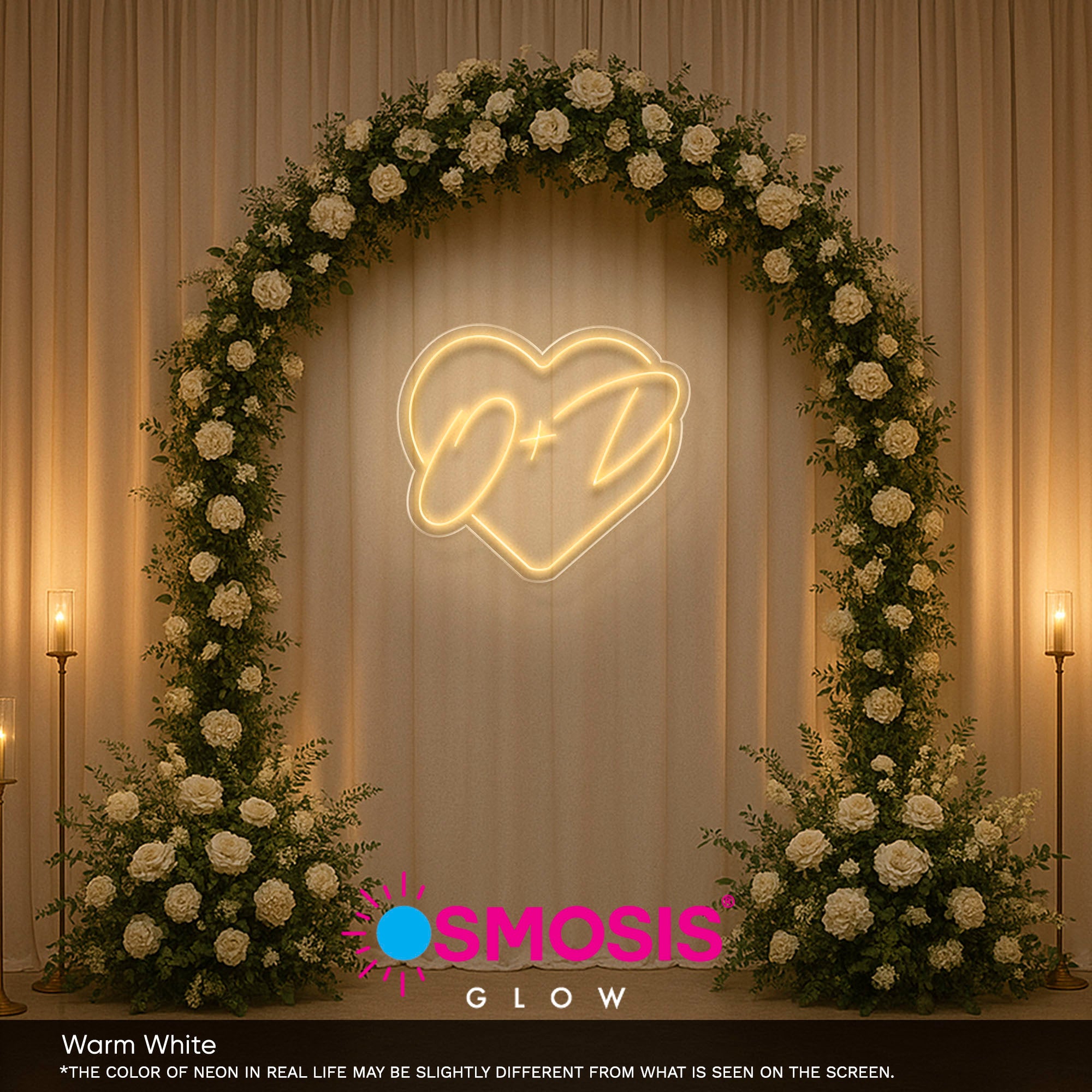 Initials In Heart Neon Sign