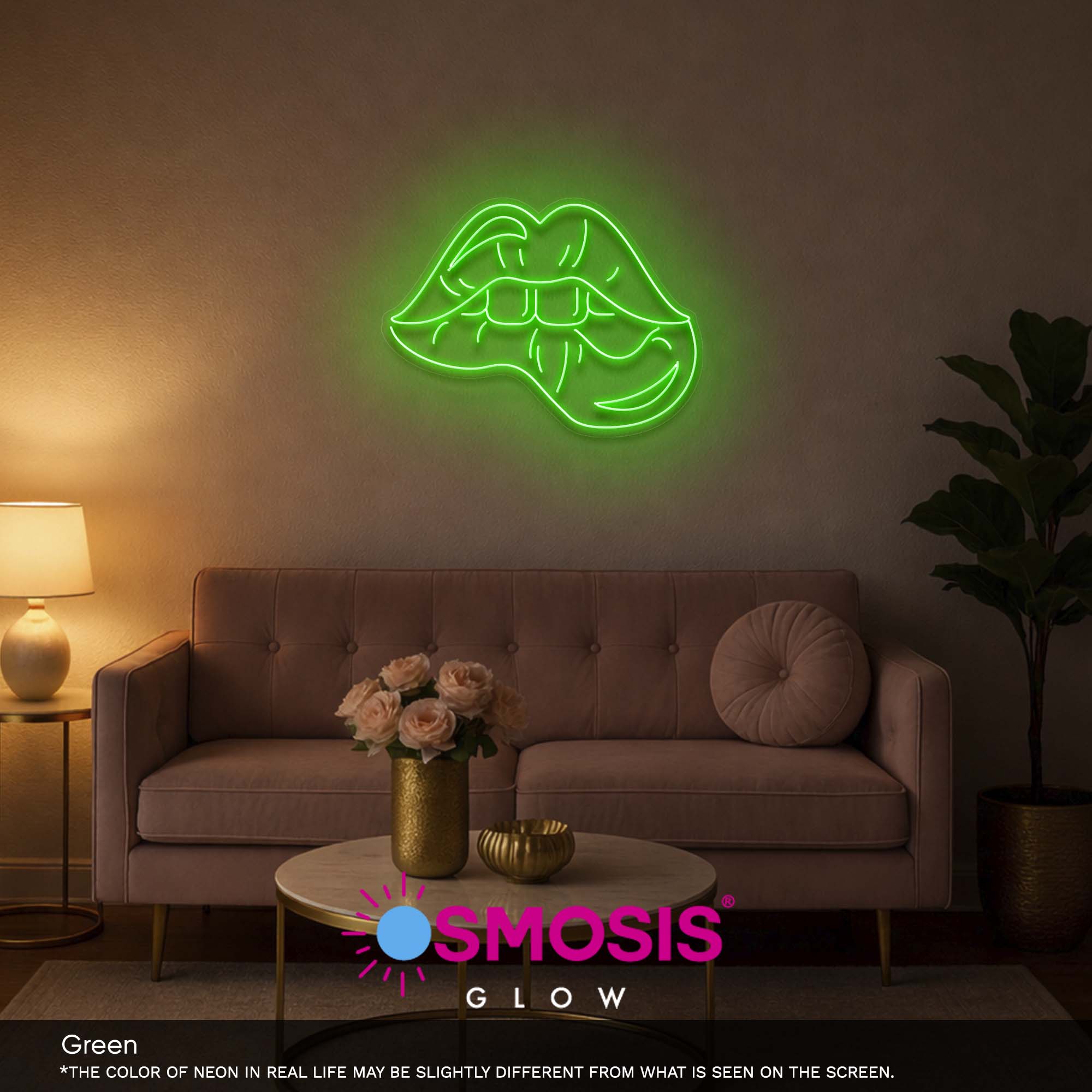 Biting Lip Neon Sign