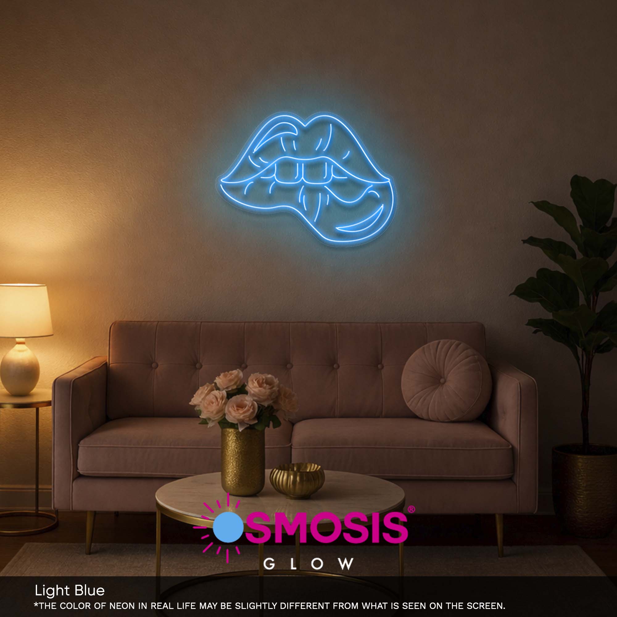 Biting Lip Neon Sign