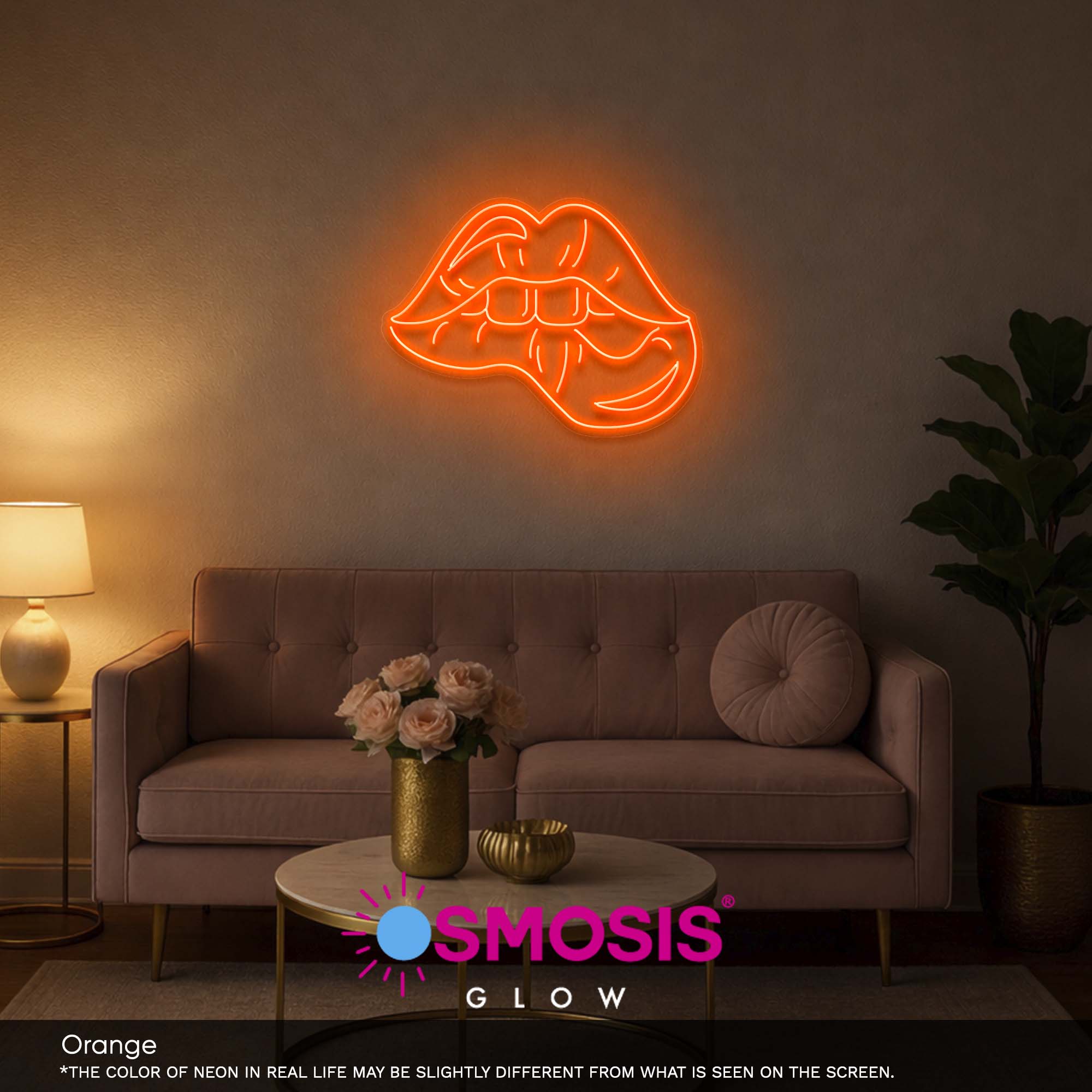 Biting Lip Neon Sign