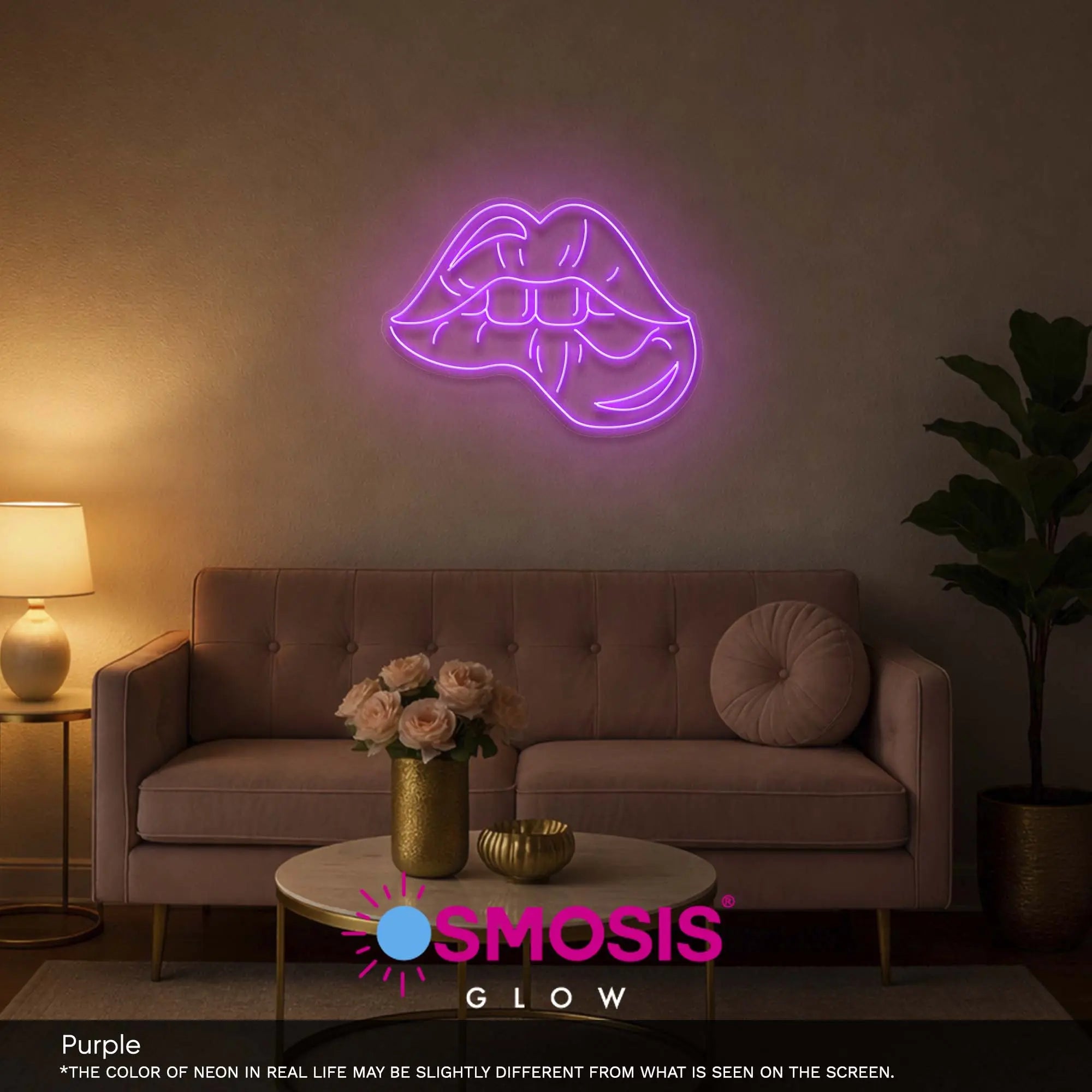 Lipsing Sign Biting Lip Neon Sign