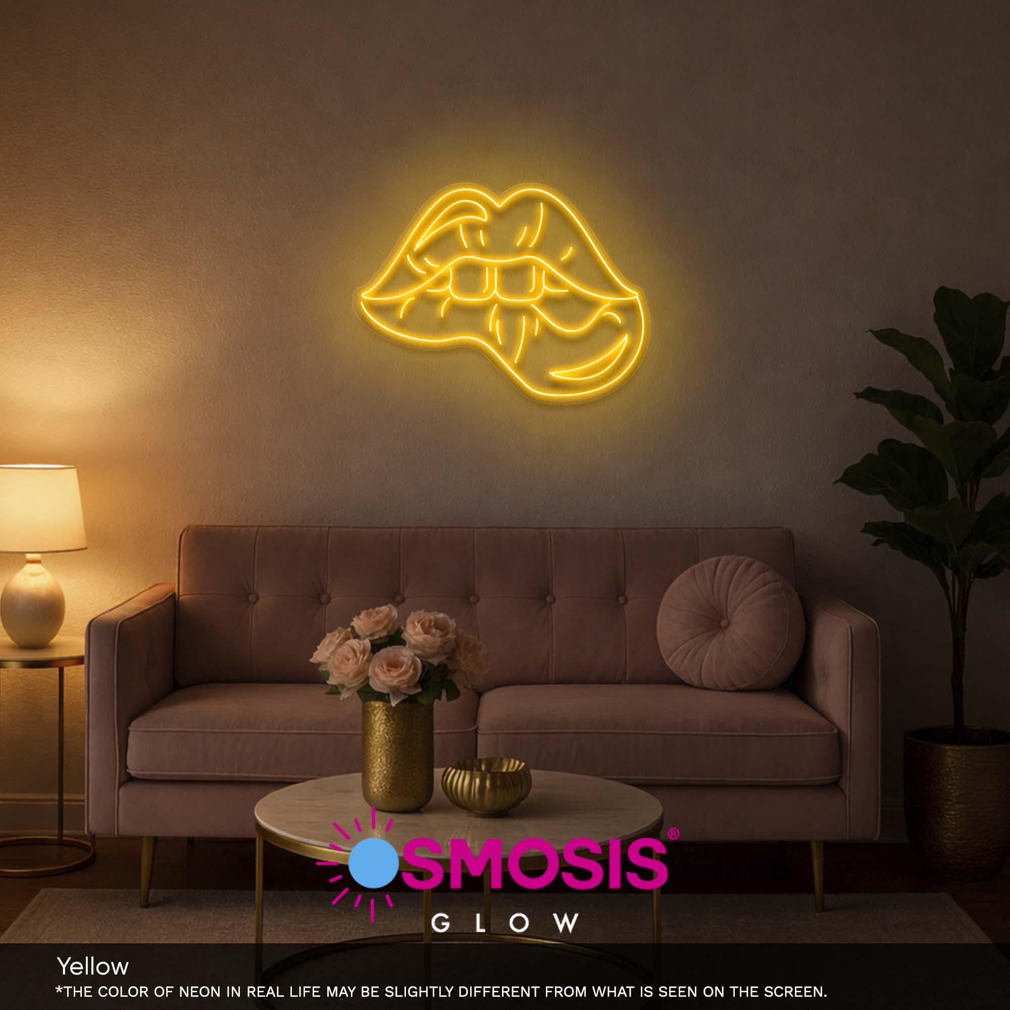 Biting Lip Neon Sign