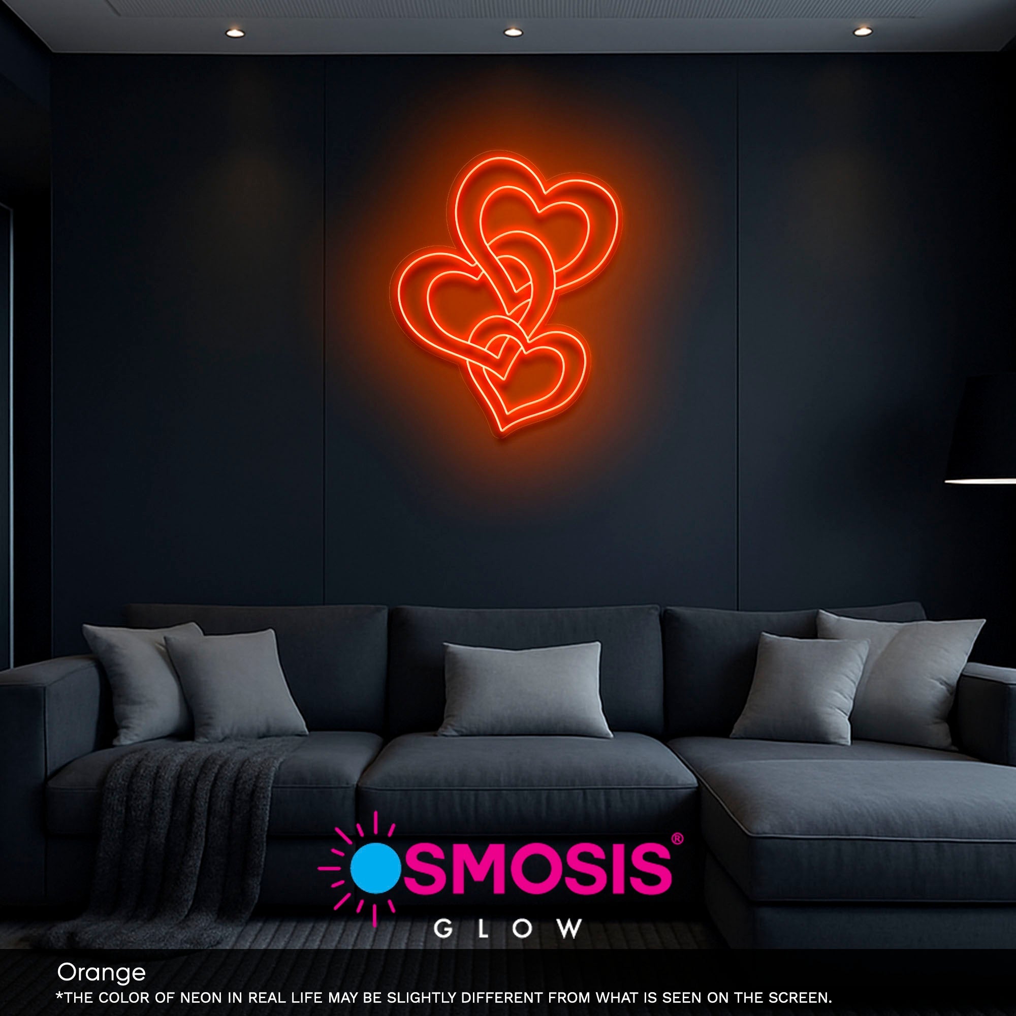 Locked hearts neon sign