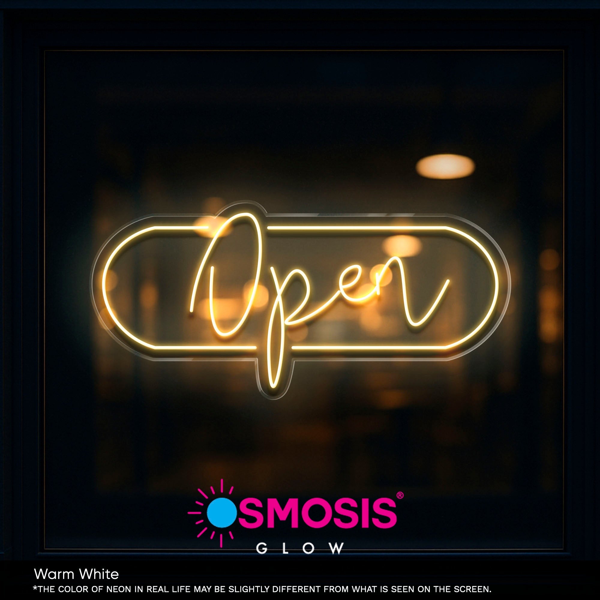 Open Oval neon sign