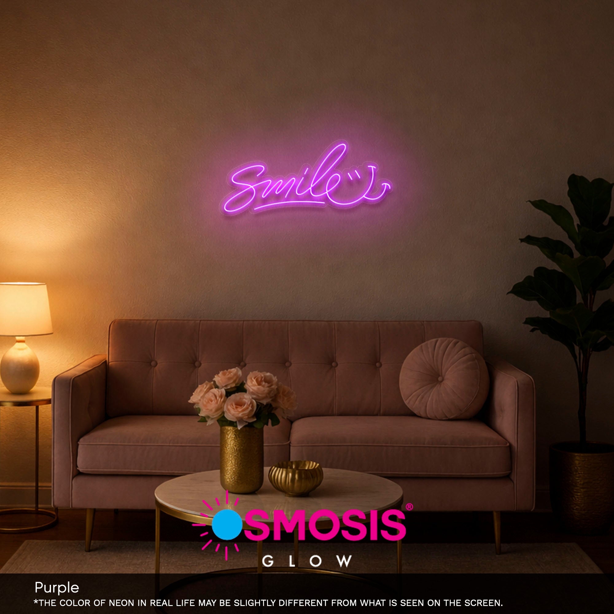 Smile neon sign