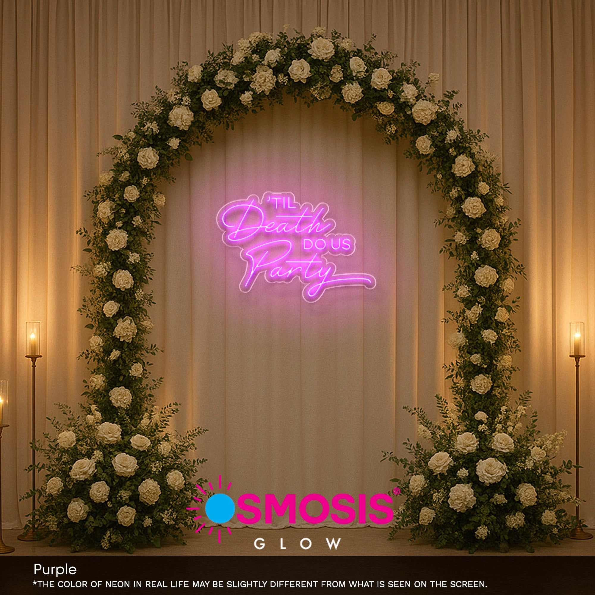 Til Death Do Us party Light Sign