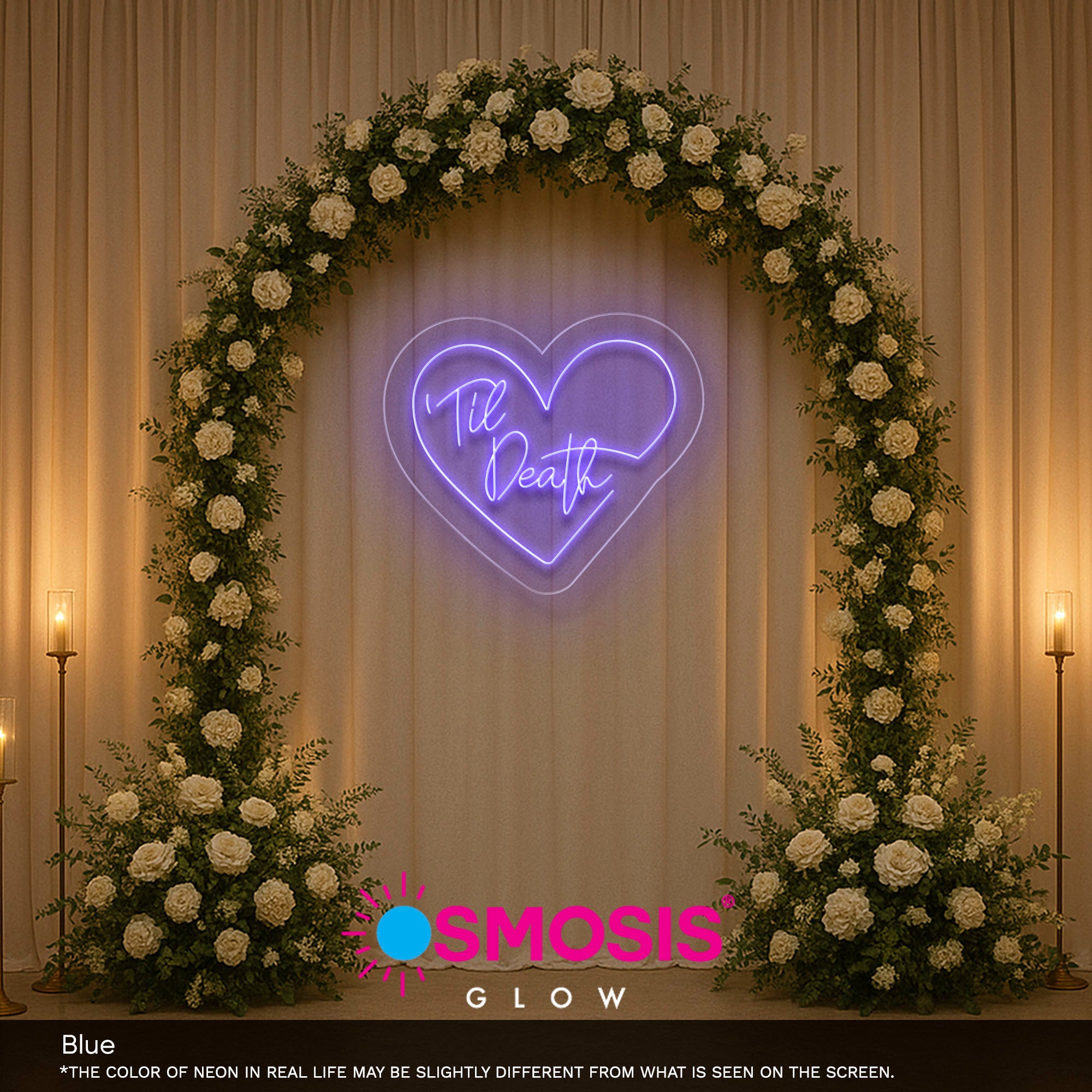 Til Death In Heart Neon LED Light Sign