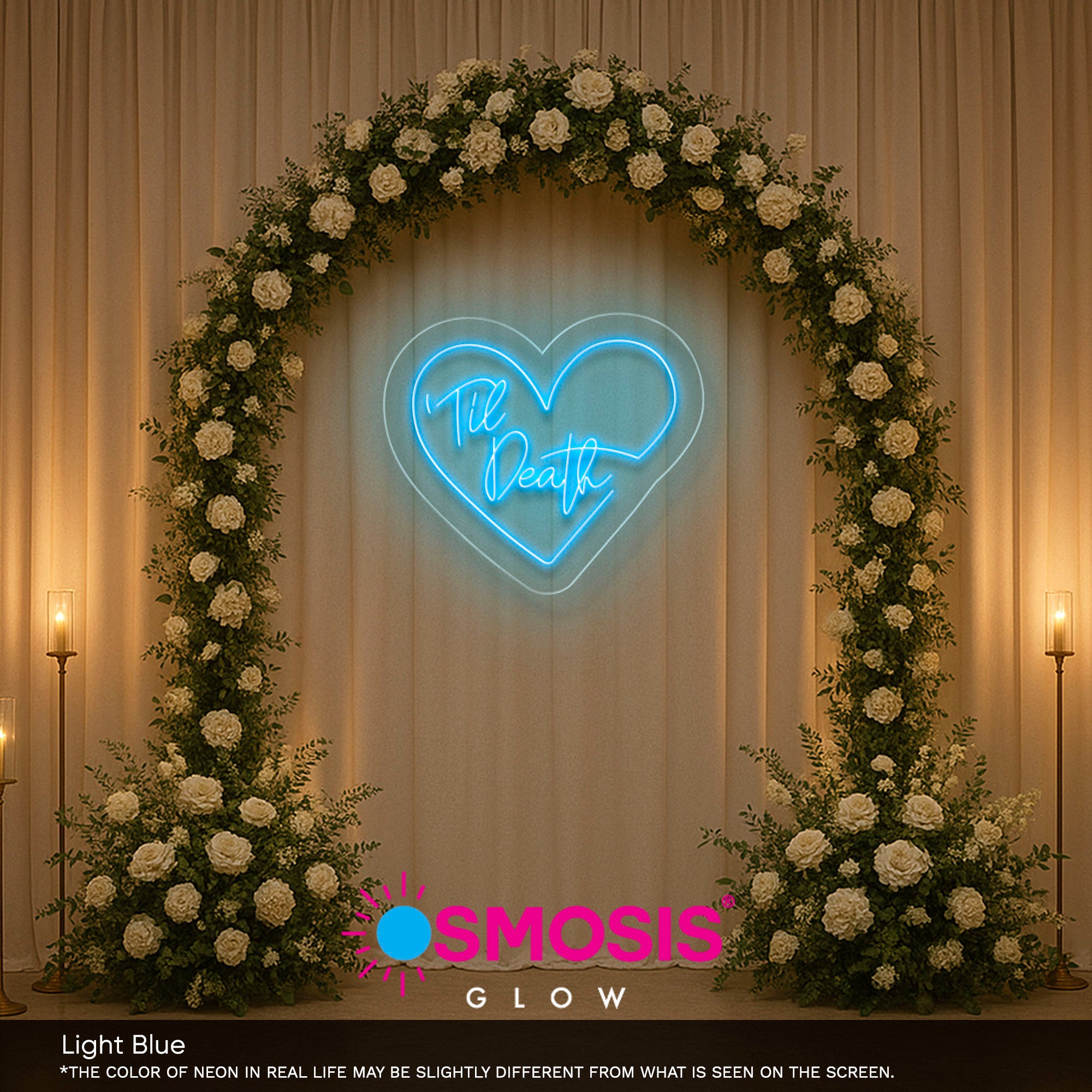 Til Death In Heart Neon LED Light Sign