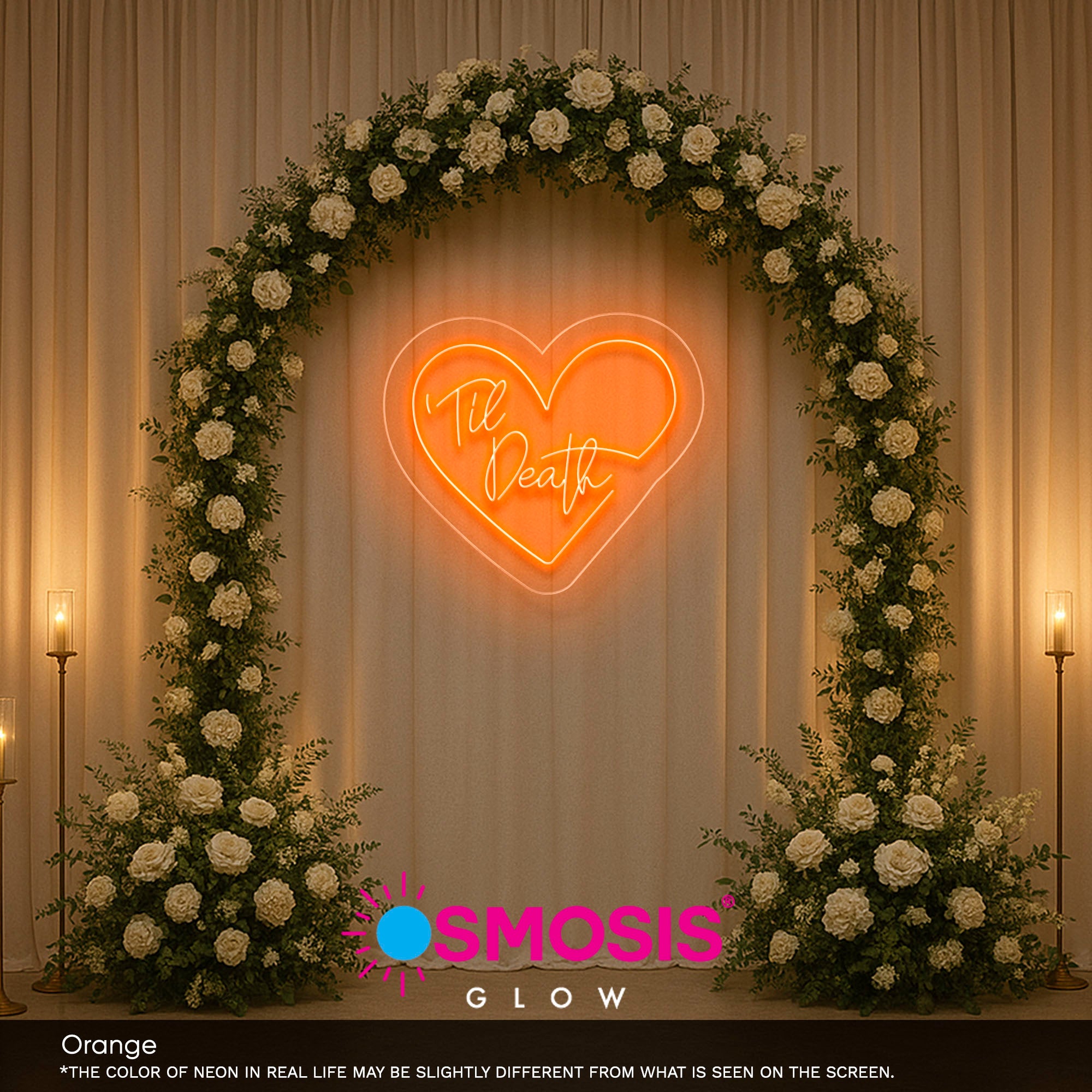 Til Death In Heart Neon LED Light Sign