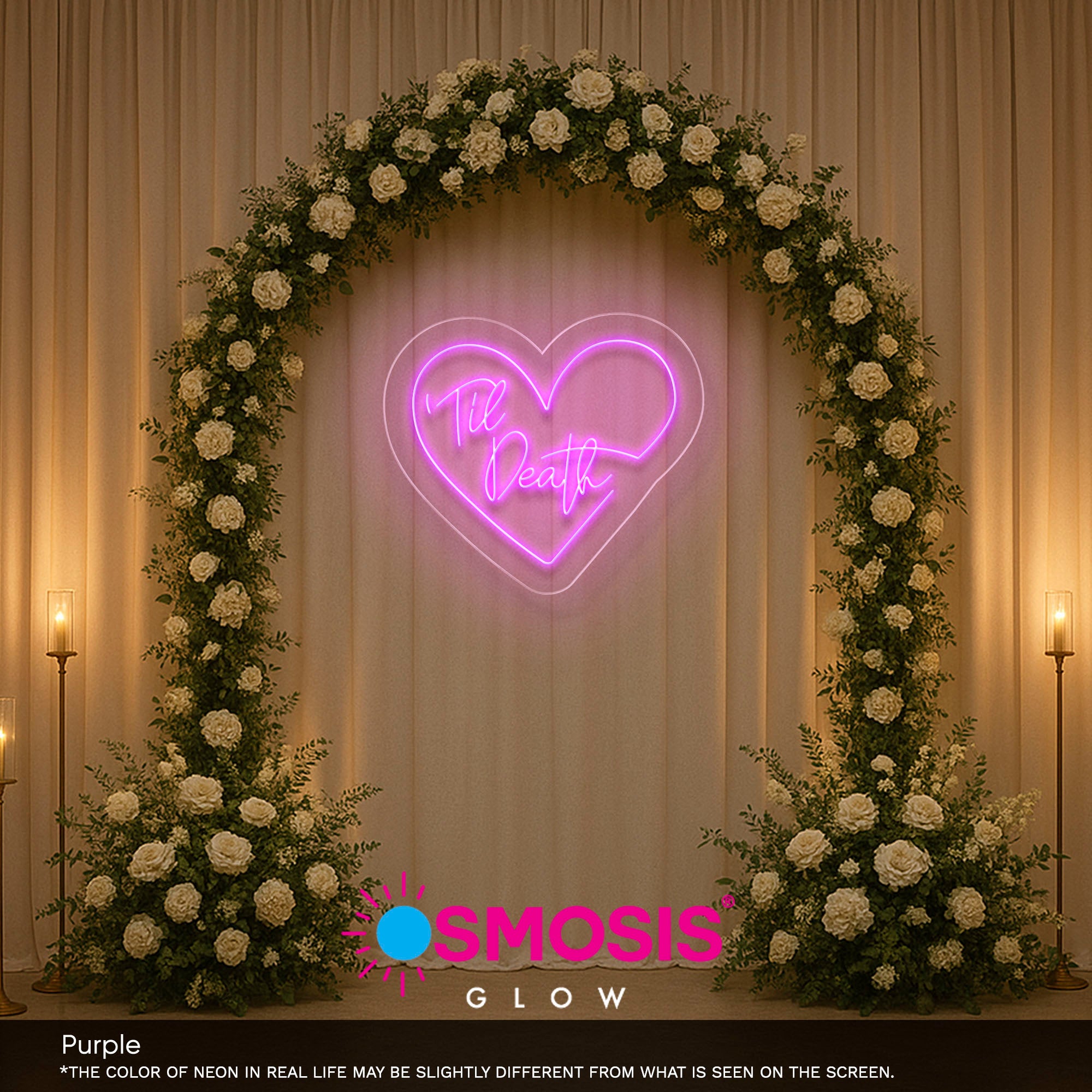 Til Death In Heart Neon LED Light Sign