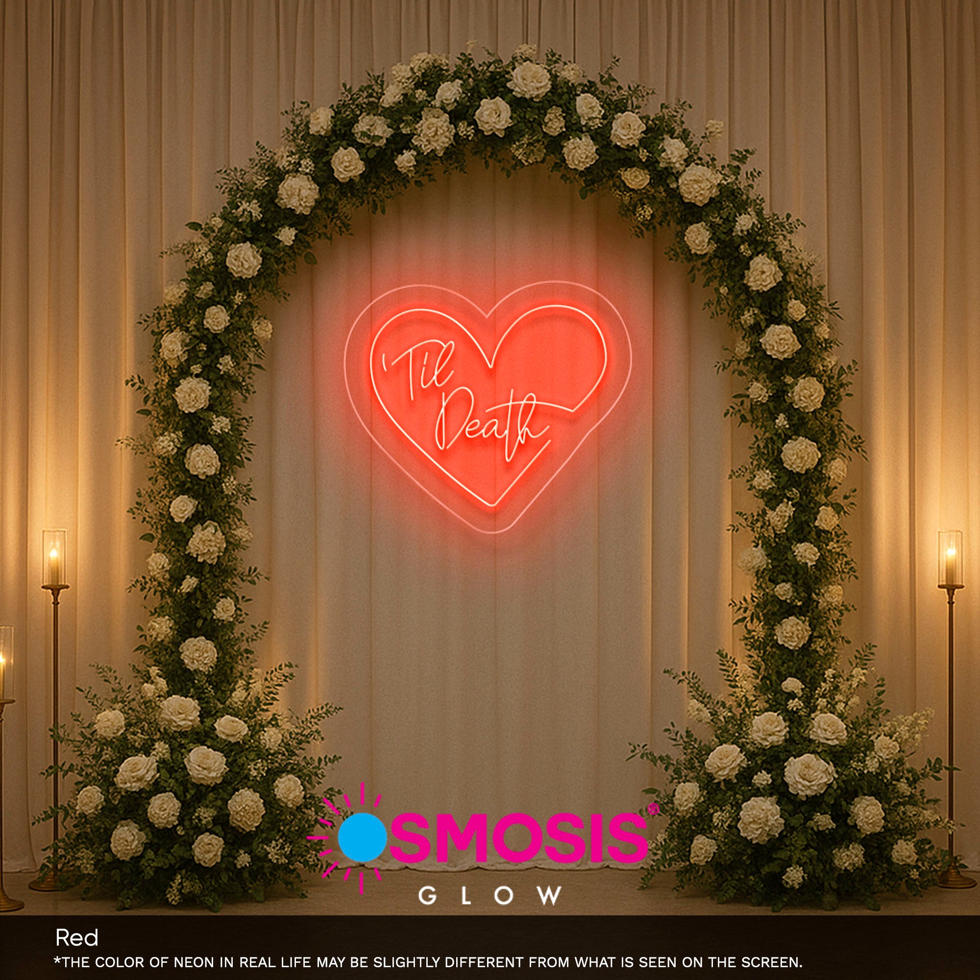 Til Death In Heart Neon LED Light Sign