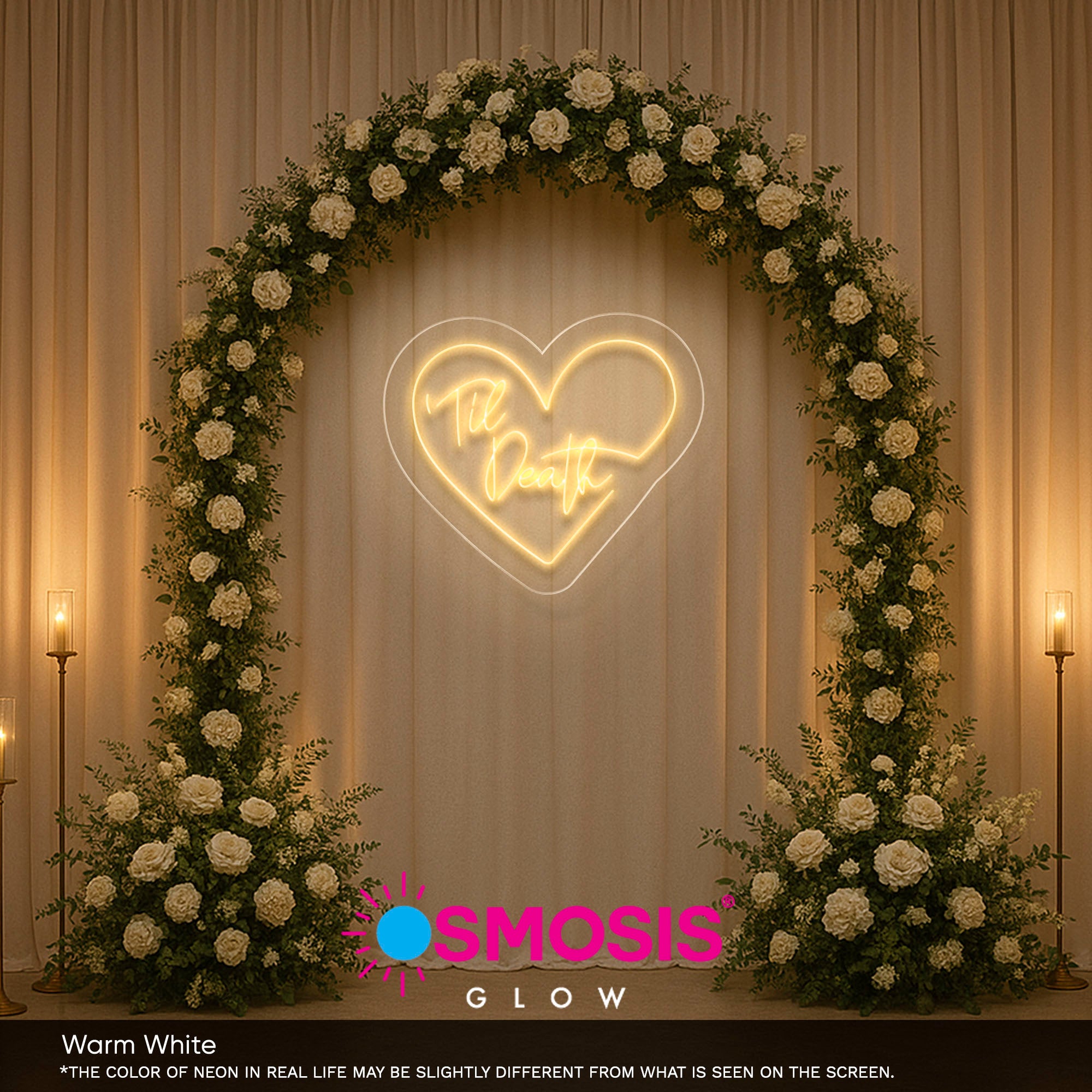 Til Death In Heart Neon LED Light Sign