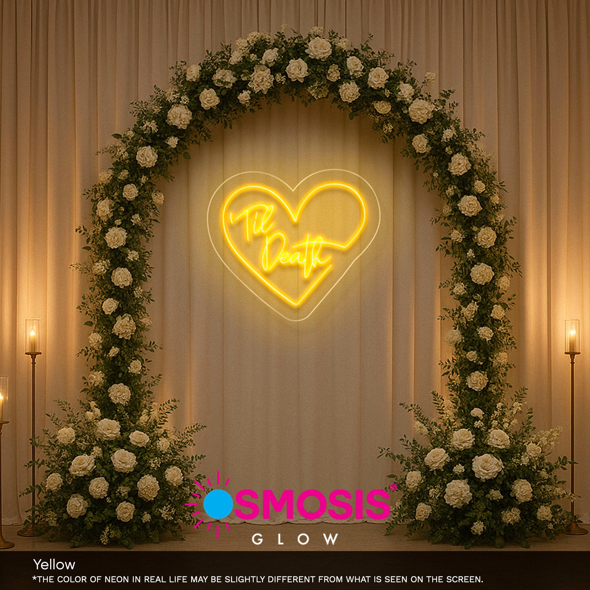 Til Death In Heart Neon LED Light Sign