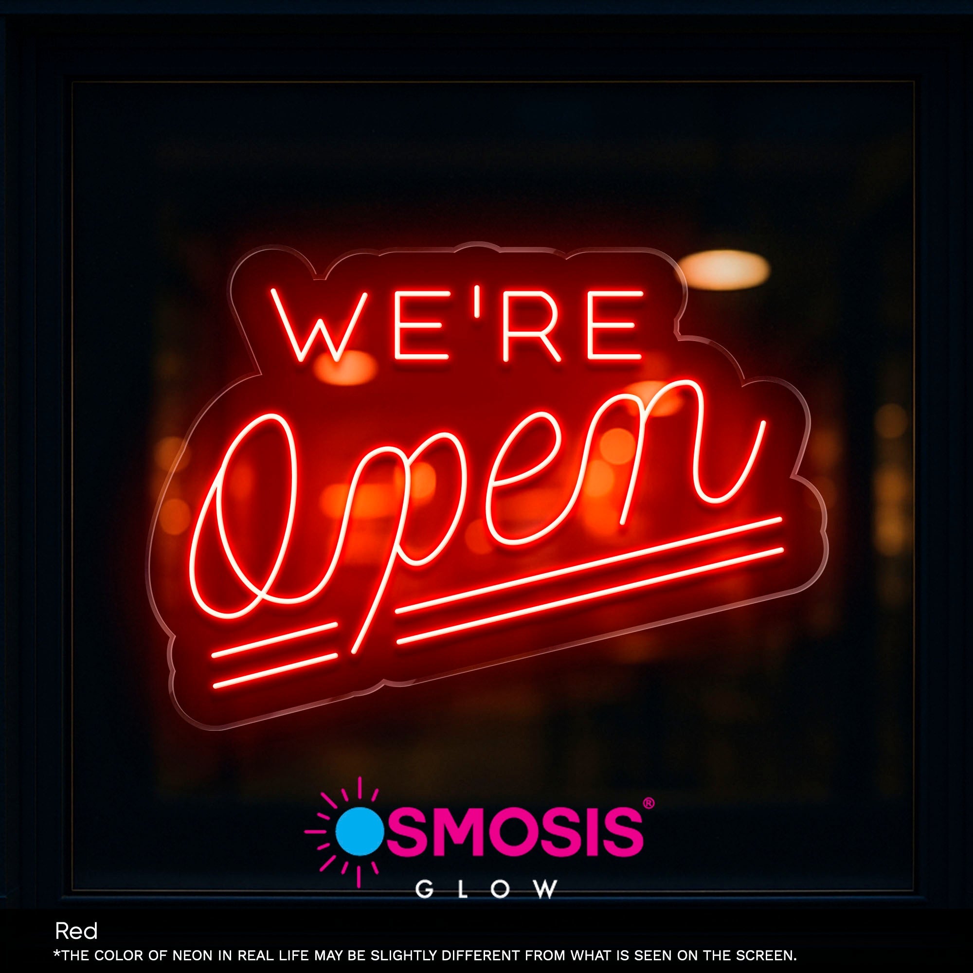 We're Open neon sign