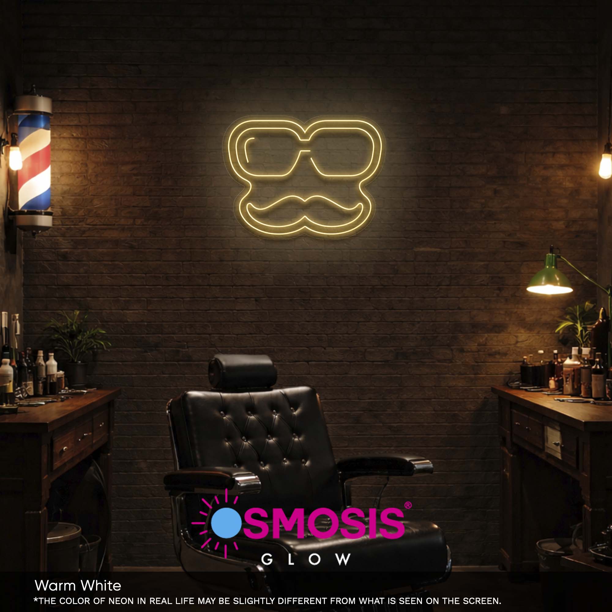 Barber Mustache neon sign