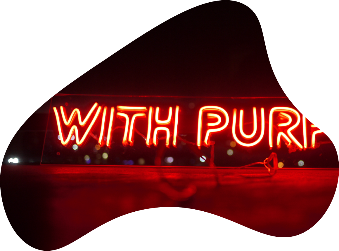 with purpose birthday neon sign